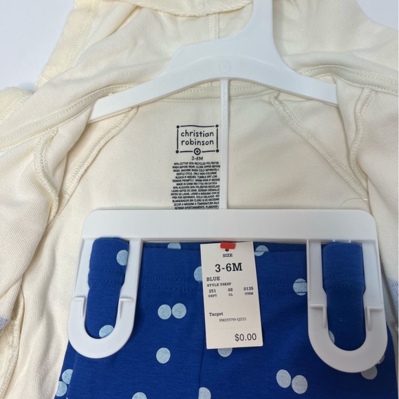 Baby Whale Print Hoodie & Bottom Set Christian Robinson X Target-Cream/Blue. NEW - Picture 8 of 13